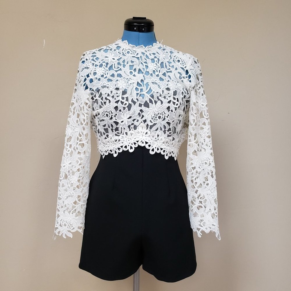 Sexy backless lace romper by Topshop
